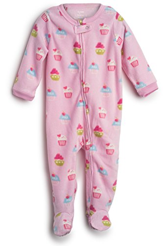 elowel | Pijama Ninas | Ropa De Dormir De Lana Caliente| 1 Pieza | Pijama De Pie | Cálido Y Tierno | 100% Poliéster | Tamaño: 4 Años (104) | Colro: Rosa | Diseño: Pastel De Taza