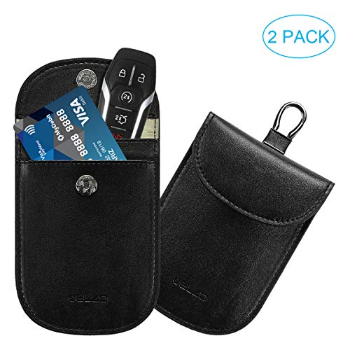 ELZO 2 x Estuche Bloqueador de Señal de Llave para Coche, Bolsa de Bloqueo de Señal Saludable Teléfono Celular Protección de la Privacidad Seguridad WiFi/gsm/LTE/NFC/RF Blocker - Negro