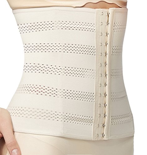 Everbellus Corsé Atractivo Adelgazar Waist Trainer para Mujer (Beige, S/EU 34: Tamaño de la Cintura 62-66CM)