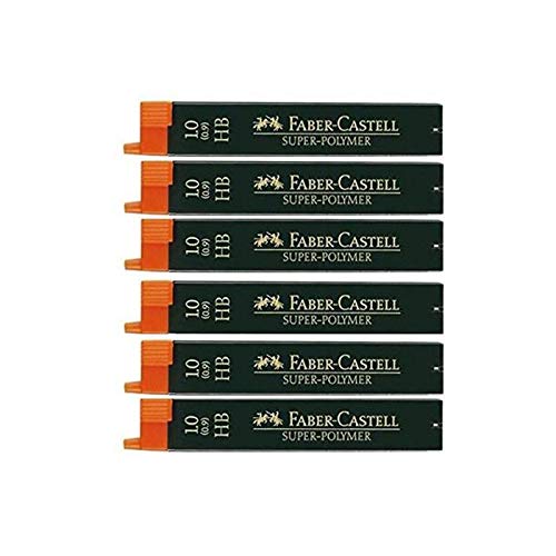 Faber-Castell – Juego de 6 cajas de 12 minas Super Polímero 9069 S-HB 1 mm