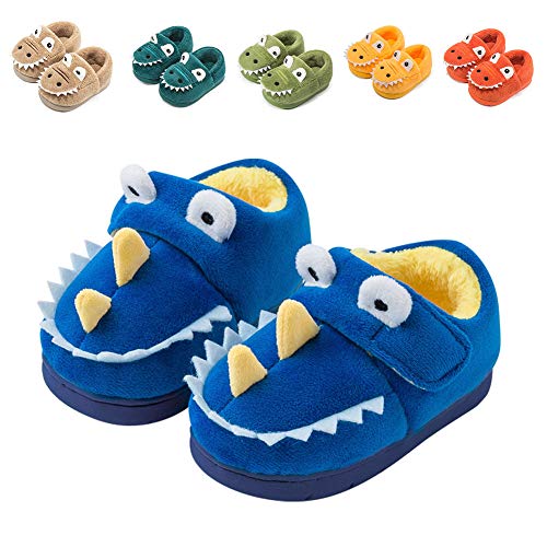 Fadezar Zapatillas De Estar por Casa para Niñas Niños Invierno Pantuflas Animales Antideslizantes Cálido Slippers Azul oscuro23/24