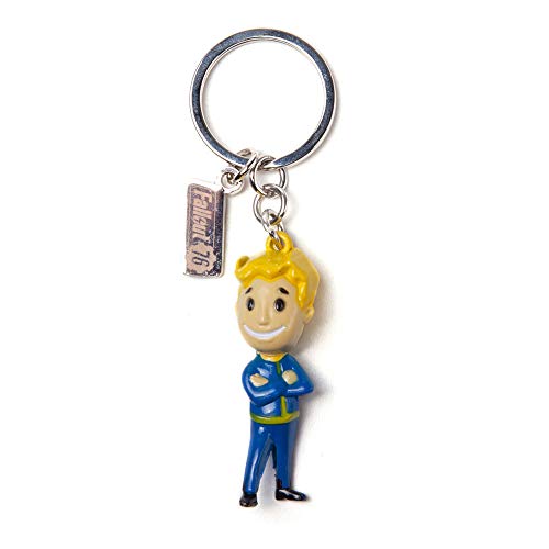 Fallout Vault Boy & Logo 3D Metal Keychain (Ke255707Fal) Llavero, 9 cm, Azul (Blue)