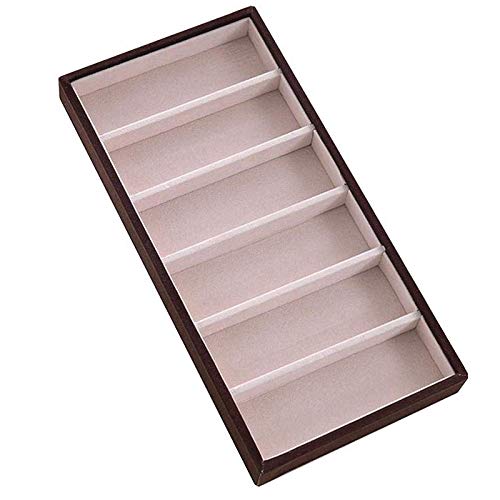 Fanuse Vitrina de 6 Anteojos, Caja de Almacenamiento de Gafas de Sol, Gafas, Soporte de Bandeja de ExhibicióN, Bandeja de JoyeríA, Franela Superior Interior.