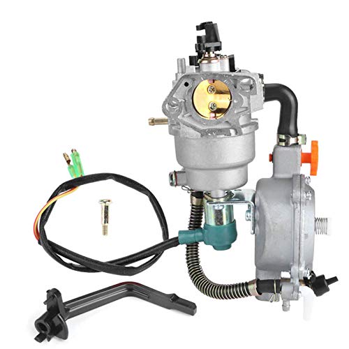 Fdit Carburador de Combustible Dual con generador de GNC de GLP Profesional, Ajuste Duradero para Accesorios de estrangulador Manual GX390 188F, 4.5-5.5KW