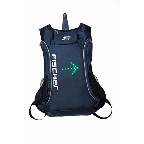 fischer Mochila con función intermitente, patinete eléctrico, intermitente LED, seguridad, visibilidad, hasta 20 horas, 26 litros