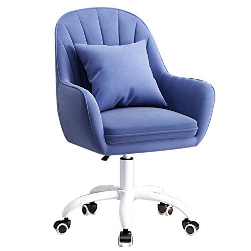 FWNT Sillas De Oficina De Franela, Silla Giratoria Ajustable Ergonómica con Altura Ajustable para El Hogar/Oficina (Azul Claro/Azul/Gris/Verde/Violeta)