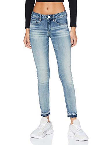 G-STAR RAW 3301 Mid Waist Skinny Ripped Ankle Jeans, Antic C296-c327 LAPO Blue - Zapatillas de Deporte, 27W x 34L para Mujer