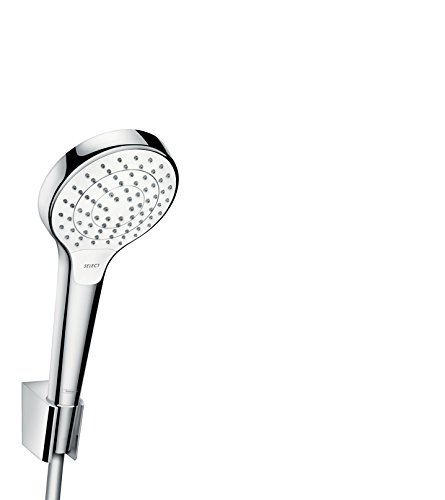 Hansgrohe 26411400 Croma Select S 110 Vario ducha de mano con soporte y flexo, 3 tipos de chorro, blanco/cromo