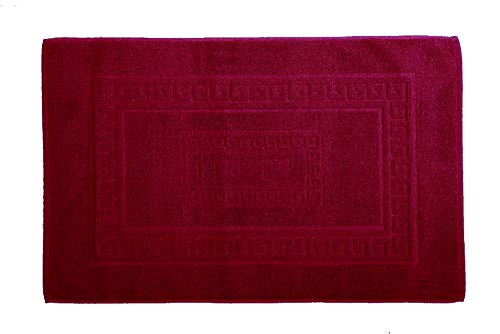 HomeLife – Alfombra de baño Rectangular de algodón – Alfombrilla para Ducha de Calidad Fabricada en Italia y Lavable en Lavadora – Estilo clásico y Elegante, Burdeos, 45x60