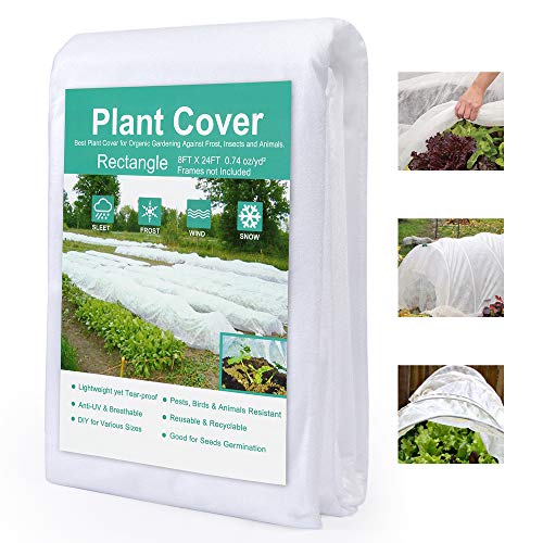 Horsande Tela Antiheladas para Plantas, Vellón de Protección contra Congelación para Invierno, Protección de Congelación de Cubiertas de Plantas, Cubierta de Invierno para Plantas (2,4 x 7,3m) 30g/m²