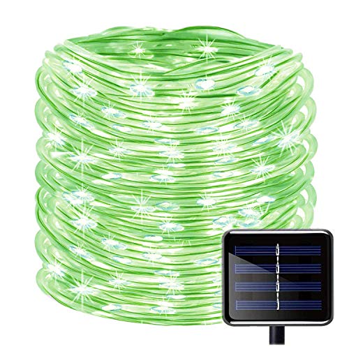 Ibely Solar Rope Lights,100 Leds 10M/32.8ft Waterproof Solar String Copper Wire Light,Outdoor Rope Lights for Garden Yard Path Fence Tree Wedding Party Decorative (Green)