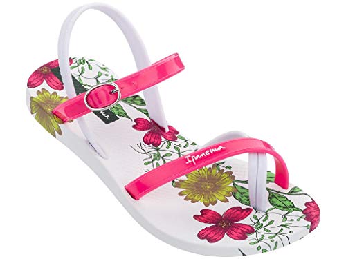 Ipanema Sandalias para niña Fashion VII Kids, sandalias de dedos de goma, con correa para el tobillo, correa en T, cierre con hebilla, 82767, color Blanco, talla 27 EU