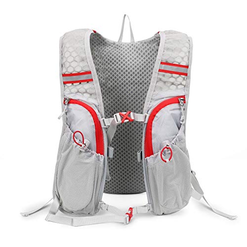 Irfora Mochila de Hidratación de 5 litros, Mochila de Carreras Liviana, de Gran Capacidad para Correr, Montañismo, Suministros (Gris)