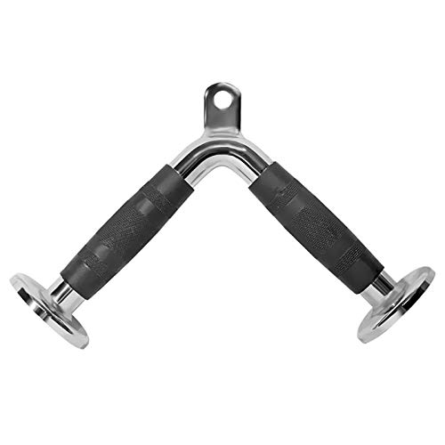 JSQC Tríceps Pulse Abajo V-Bar con Goma Asas, Accesorio Máquinas De Ejercicios De Cables For Training, 31cm Longitud Y 2,3 Kg De Peso