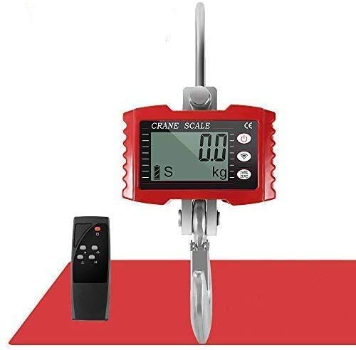 Kacsoo Báscula Colgante, Báscula con Gancho Báscula de Equipaje Digital Escala Digital Colgante con Gancho LCD-Display 1000kg / 2200lb Display LCD/Control Remoto para la fábrica