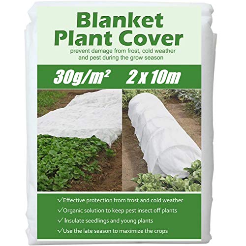 Kaheign 2 x 10m De Forro Polar De Protección Contra Heladas, 30 G/m² Para Jardín, Anticongelante, Tela De Protección De Plantas, Cubierta De Pájaros E Insectos