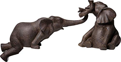 KARE Design Kare Figura Decorativa, Elefant Zirkus (2/Set), Marrón, 21.5 x 18 x 54 cm