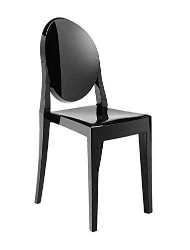 Kartell Victoria Ghost Silla Non-Incombustible, Negro, Set de 2