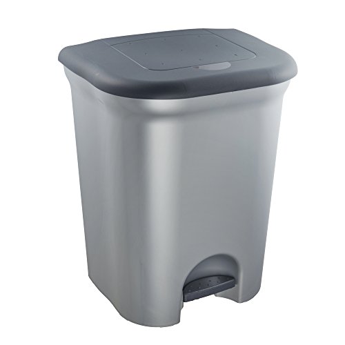 keeeper Cubo de Basura con 2 Compartimentos, 2x 11 l, Torge, Plateado