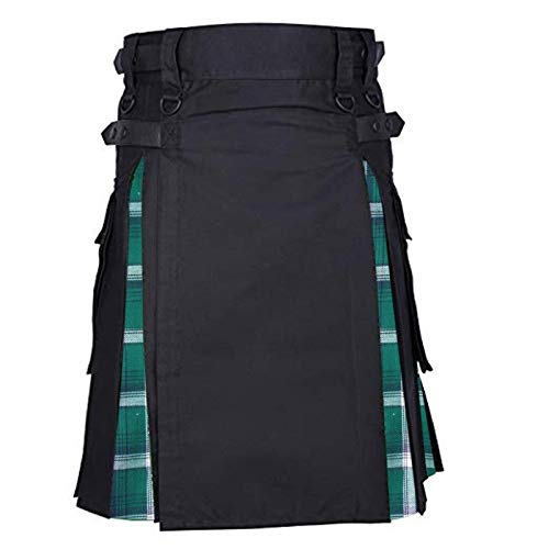 Kilt Falda Escocesa Faldas De Bolsillo Kendo De Moda Gótica Escocesa Vintage para Hombre Falda De Ropa Escocesa Falda De Fiesta Informal De Cintura Alta Elascity XL A