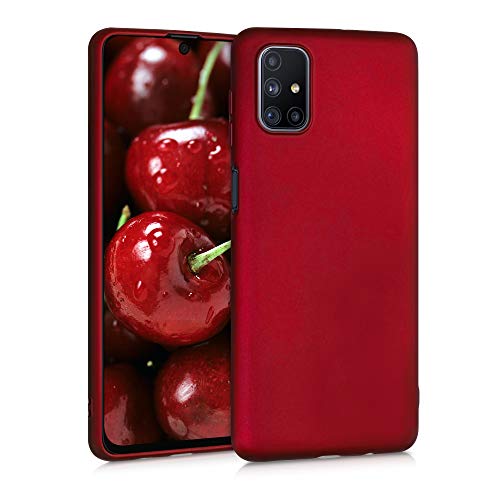 kwmobile Funda Compatible con Samsung Galaxy M51 - Carcasa móvil de Silicona - Protector Trasero en Rojo Oscuro Metalizado