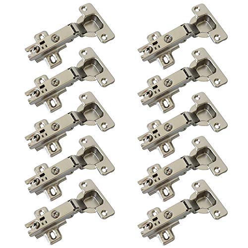 LIKERAINY 95 Grado Superposición Total Bisagra 35mm sin Amortiguador con Tecnología de Deslizamiento Totalmente Solapado Bisagras para Puertas de Mueble Armarios de Cocina 10 Pcs