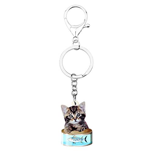 Llavero Enlatado Gatito Gato Llavero llaveros Lindo Animal Mascota para Mujeres niñas Adolescentes encantos lotes Regalo