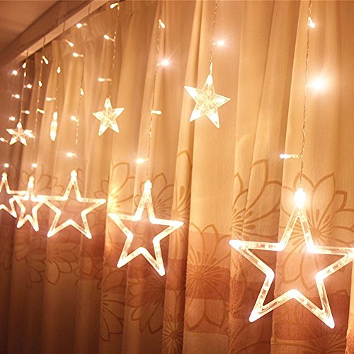 Locisne conectar LED 138 Stars 12pcs 1m * 2m cortina de luz de la ventana se enciende con 8 modos para el árbol de Navidad de interior