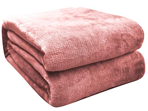 Manta de Microfibra Color sólido, Mantas para Sofás, Suave, Microfibre Extra Suave, Multifuncional para sofá, Cama, Viajes, Viajes, Adultos, niños, Animales, Rosa 160 X 210 cm