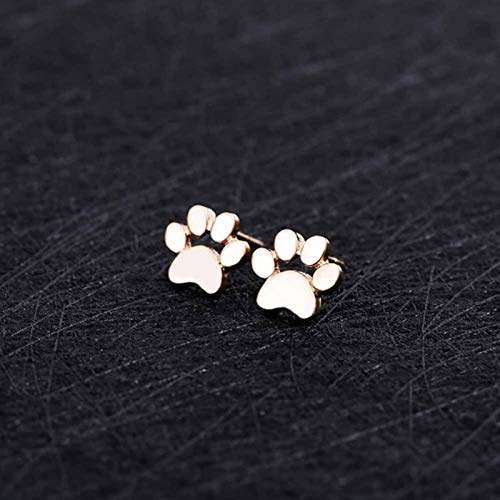 mengnuo Lindos aretes con Estampado de Pata para Mujer, aretes con Forma de Pata de Gato y Perro, Color Dorado