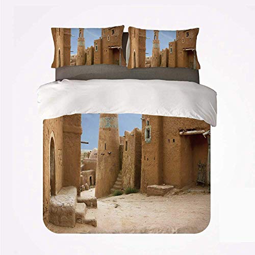 Miwaimao Desierto Sarai Batu Reconstrucción de la Antigua Capital de la Horda de Oro Rusia,Juego de Ropa de Cama con Funda nórdica de Microfibra y 2 Funda de Almohada - 220 x 240 cm