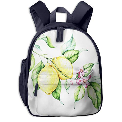 Mochilas Infantiles, Bolsa Mochila Niño Mochila Bebe Guarderia Mochila Escolar con Rama De Limonero Fresco para Niños De 3 A 6 Años De Edad