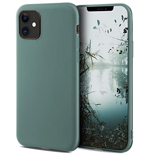 Moozy Minimalist Series Funda Silicona para iPhone 11, Gris Azulado con Acabado Mate, Cover Carcasa de TPU Suave y Fina