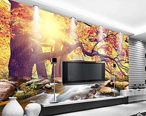 Mural de pared 3d Sunshine Forest Cascada Murales de papel tapiz TV Telón de fondo Decoración de pared de fondo 430x345cm