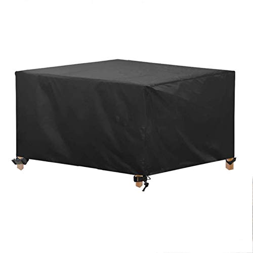 Nai-storage Fundas para Muebles de Patio Impermeables Resistentes 420D Tela Oxford a Prueba de Viento Anti-UV Fundas para mesas de jardín 242 x 162 x 100 cm (Color : Black)