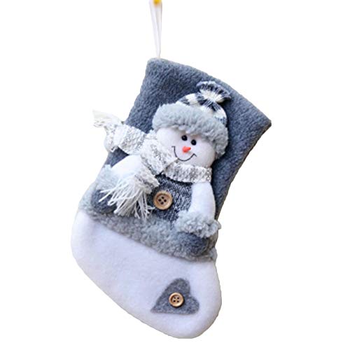 NIDAYE Calcetín de Navidad con muñeco de nieve para decoración de Navidad, calcetines de Navidad, bolsas de regalo, colgante de árbol de Navidad para decoración del hogar, fiesta, jardín, 20 x 11 cm