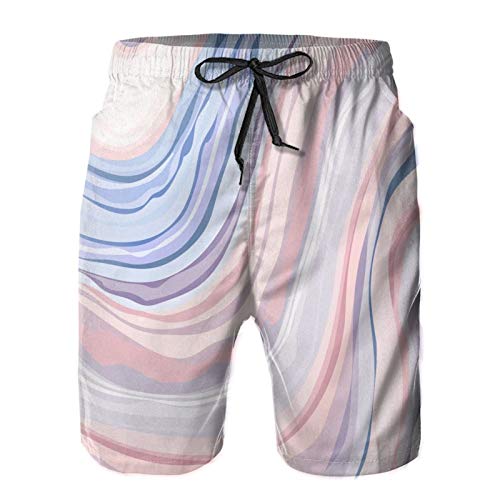 Olverz Pantalones cortos de playa de cuarzo rosa para hombre, de secado rápido, con cordón, con bolsillos