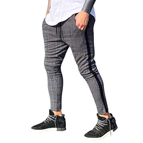 Overdose Pantalones De Hombre Pantalones Deportivos Casuales Pantalones Pitillo Ajustados Pantalones Largos De Running Pantalones Deportivos Elásticos Pantalones De Cuadros