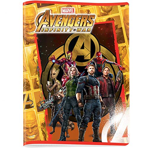 Pack de 4 cuadernos Avengers Infinity War – Formato A4, lineado Q (con margen), cuadrícula de 5 mm para 2°/3°/4°/5° Elementar, papel de 80 g/m², paquete de 4 unidades