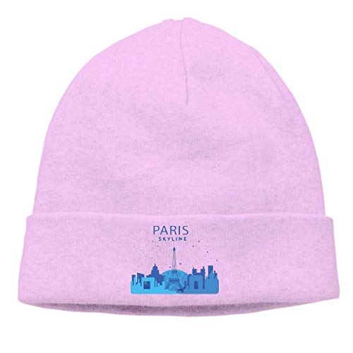 Paris Skyline Beanie Hombre Mujer Estilo Serio Ski Slouchy Hat Blanco