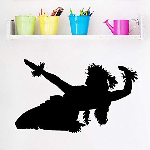 Pegatinas de Pared Adhesivos Pared Sexy Girl Classroom Art Decoration Hawaiian Hula Dancer Pegatinas de Vinilo Nursery Kids Room Diseño de Interiores Decoración 114x68cm