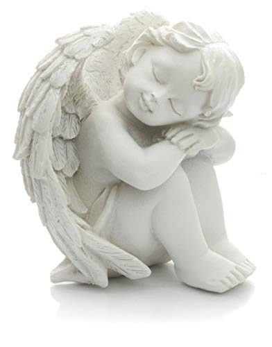 Piquaboo Figura decorativa de ángel de querubín blanco