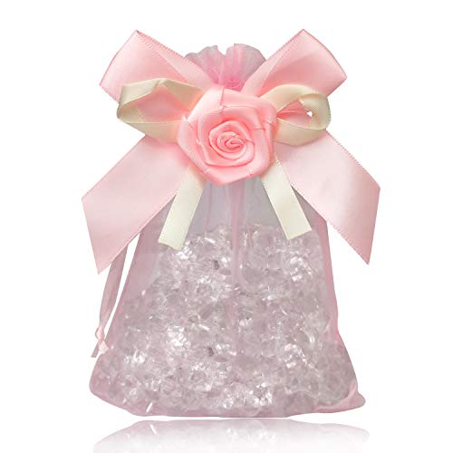 PLECUPE 20 Piezas Bolsitas de Organza Bolsa Organza Bags Drawstring, 20 x 30cm Transparente Organza Joya Bolsas Lavanda Bolsa de Almacenamiento Boda Bolsas, Rosado#1