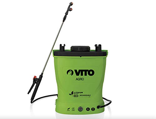 Pulverizador a batería de litio Vito 12 V/6 Ah, 16 L, 6 bares, autonomía 4 h, peso ligero, cargador incluido, para jardín y techos