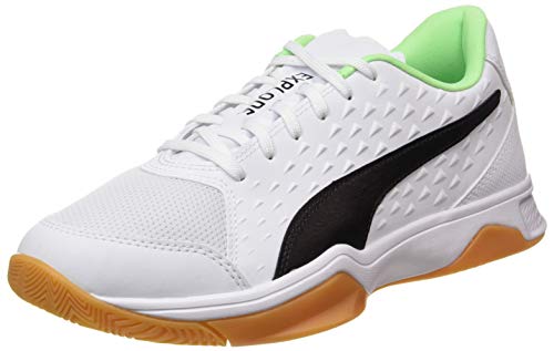 PUMA Explode 2, Zapatillas de Fútbol Unisex Adulto, Blanco White Black/Elektro Green/Gum, 41 EU