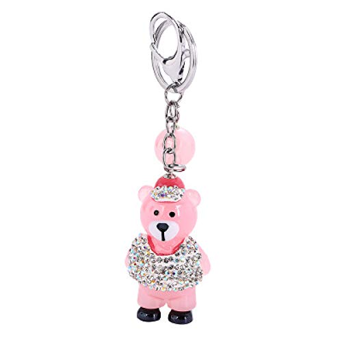 Punto Taladro Lindo Oso Llavero Hembra Coche Masculino Llavero Anillo Lindo Oso Pareja Modelos Bolsa Clave Colgante De Alta Cerca De 7 Cm Rosa