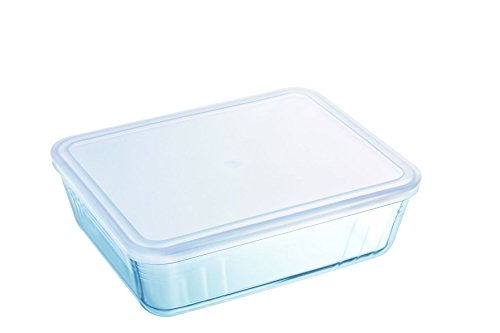 Pyrex Classic - Recipiente rectangular con tapa, 19 x 14 x 4 cm, 0,8 litros