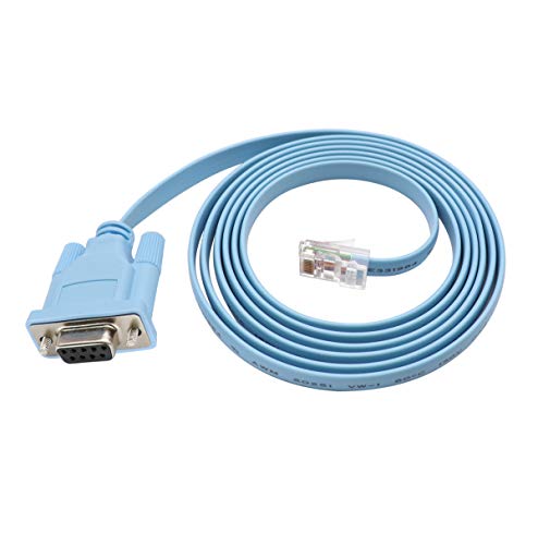 QiCheng&LYS Cisco Cable de Consola Puerto DB2 Hembra DB9 de 9 Pines a RJ45 Macho Cat5 Ethernet LAN Rollover Cable de conmutador Cable de Cisco (DB9-RJ45)