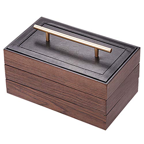 QVIVI Caja De Joyería 3 Niveles, Cajas para Joyas De Madera Maciza De Gran Capacidad, Caja De Almacenamiento Organizer para Pendientes Anillos Pulsera Collar