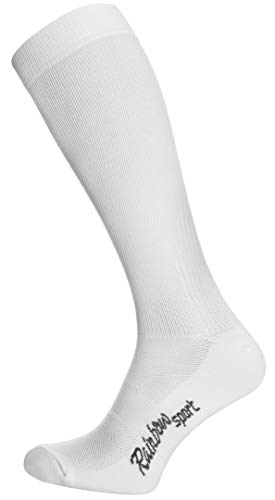 Rainbow Socks - Hombre Mujer Calcetines Largos de Deporte - 1 Par - Blanco - Talla UE 42-43